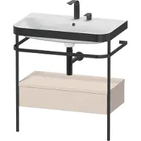Duravit Waschtischunterbau HAPPY D.2 PLUS 775x490mm m Metallkon 2 HL ta supermatt zwei Hahnlöcher taupe supermatt