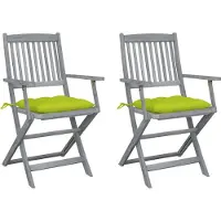 vidaXL Design Klappbare Gartenstühle 2 Stk. mit Kissen Massivholz Akazie, Gartenstühle 2024 Neu