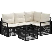 vidaXL Gartensofa-set 5 pcs Schwarz Poly-Rattan