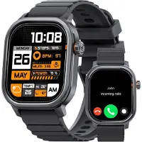 Kospet Smartwatch Herren 1,96" AMOLED, bis zu 25 Tage Akku, 175+ Sportmodi, Herzfrequenz,, Bluetooth-Anrufe, IP68 wasserdicht, leichtes Design Fitnessuhr