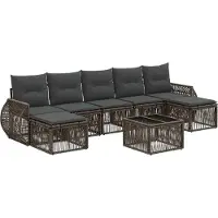 vidaXL Gartensofa-set 8 pcs Grau und Dunkelgrau Poly-Rattan