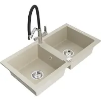 Mexen Mario Granitspüle mit Mischbatterie, Beige