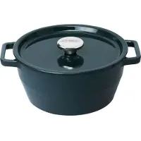 Pyrex Runde Auflaufform – – Schongarer – 24 cm – Gusseisen – Tiefblau