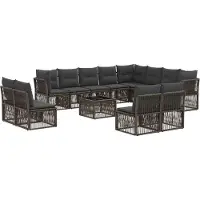 vidaXL Gartensofa-set 13 pcs Grau Poly-Rattan