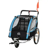 Xdovet Kinderanhänger mit 5-Punkt-Sicherheitsgurt und Universalkupplung Fahrradkinderanhänger Kinderfahrradanhänger Kinderwagen Fahrradanhänger Blau