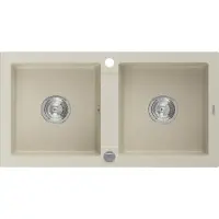 Mexen Mario 2-Becken-Granit-Spülbecken 820 x 436 mm, Beige - 6504822000-69