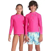 Arena Unisex Jr Rash Vest L/s Graphic Freak Rose Größe: 14-15 | Bademode Outlet | kids | Rosa