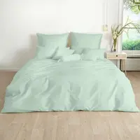 TRAUMSCHLAF Uni Mako-Satin Bettwäsche, Bettbezüge und Kissenbezüge einzeln Kissenbezug einzeln 65x100 cm | jadegrün - grün