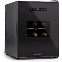 Klarstein Freistehender Weinkühlschrank 1 Zone, Getränkekühlschrank Klein, Kleiner Weinschrank, Wein-Kühlschrank Klein mit Glastür, Indoor/Outdoor Flaschenkühlschrank, Wine Fridge, 12 Flaschen