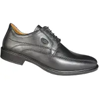 Jomos Herren Leder Schnür Halbschuhe schwarz, Extra Weite, Lederfutter, herausnehmbares Lederfußbett