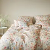 Elegante Seiden Satin Bettwäsche Gentle creme 160x210 cm + 65x100 cm - bunt