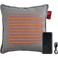 Feel Home - Wärmekissen - Solid Grey 45x45cm - mit 10000mAh Powerbank