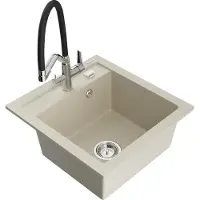 Mexen Vito Granitspüle Beige mit Mischbatterie Duo