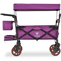 FUXTEC FUXLIFE by Bollerwagen FX-CT850 Komfort faltbar Kinder Transportwagen mit Sonnendach gepolsterter Innenraum mit Verlängerung Purpur