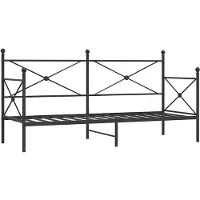 vidaXL Tagesbett ohne Matratze Schwarz 75x190 cm Stahl