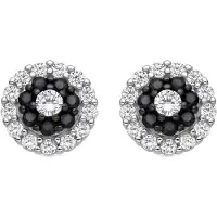 Luxenter 925 Sterling Silber und Onyx Zirkonia rhodiniert Ohrringe - Ziadri