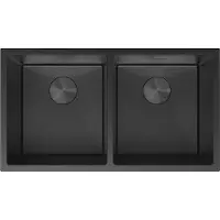 Mexen Binox Edelstahl-Spüle 2-Kammer 800 x 450 mm, schwarz HC - 6421802000-70HC