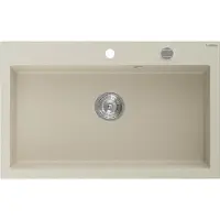 Mexen Elix Granitspüle 1-becken 800 x 500 mm, beige, Siphon Chrom - 6527801005-69