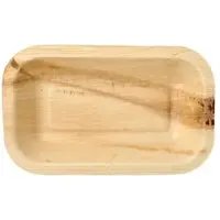Papstar 25 Siegelschalen Palmblatt "pure" eckig 400 ml 4 cm x 15 cm x 24 cm ungeteilt