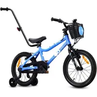 Sun baby LOOFI Kinderfahrrad 16 Zoll, leichtes Aluminium Fahrrad 6,9 kg für Kinder ab 4 Jahre, mit Stützrädern, Korb, Klingel, Jungen und Mädchen