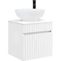 Syfax Wandmontierte Waschbecken-Vanität Weiß 49 x 44,5 x 66,5 cm