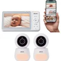 Alecto DVM2060 - Dual Mode Babyphone mit Kamera & App - 5 Zoll Farbdisplay - Full HD (1080p) - Weiß