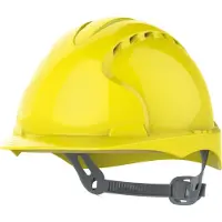 Jsp Kulta Schutzhelm EVO2, gelb, HDPE, 6-Punkt-System, EN 397, OneTouch Verschluss, Belüftung, Kopfumfang 53-64 cm