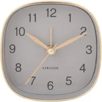 Karlsson - Wecker Travel Square - Mausgrau - 8.5x8.5x8.5cm