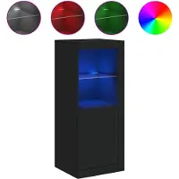 vidaXL Sideboard mit LED-Leuchten Schwarz 41x37x100 cm