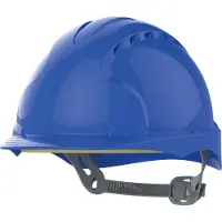 Jsp Kulta Schutzhelm EVO2, HDPE, EN 397, blau, 6-Punkt-Gurtsystem, OneTouch Gleitverschluss, Kopfumfang 53-64 cm