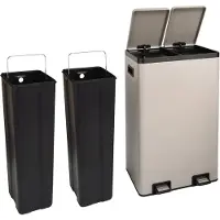 SVITA TMH2X30 Mülleimer 60L Mülltrennsystem 2 Fächer 2x30L Softclose Stahl Taupe