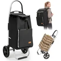Sekey Einkaufstrolley mit Kühlfach Aluminium Rahmen 50L Rucksack Schwarz