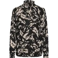 Kaffe Langarmbluse "Damen Bluse langarm KAamber", Damen, Gr. 38, schwarz (schwarz gray graphic), Obermaterial: 100% Viskose LENZING ECOVERO CV LenzEcov., Blusen Langarmbluse