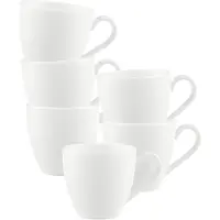 Villeroy & Boch Vorteilset 6 Stück Anmut Mokka-/Espressoobertasse Premium Bone Porcelain weiß 1045451420