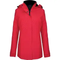 Kariban Damen Parka Winter Jacke Stepp Mantel Steppjacke Langejacke, Größe:3XL, Farbe:Rot