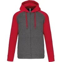Pro Act Sweatshirt Zipper mit Kapuze aus zweifarbigem Molton