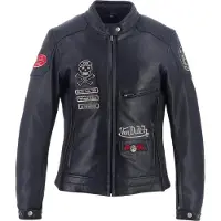 Von Dutch X Helstons Pretty Damen Motorrad Lederjacke, schwarz, S