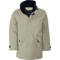Kariban Herren Parka Kapuzenparka Regenmantel Isolierjacke Winterjacke, Größe:L, Farbe:Beige