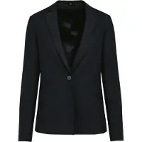 Kariban Damen Twill Blazer mit 1 Knopf, 2 Paspeltaschen und 3-Knopf-Ärmelbündchen
