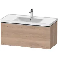 Duravit D-Neo Waschtischunterbau wandhängend, 984x440x452mm, 1 Auszug, mit Griff Edelstahl gebürstet, DE4256070550000
