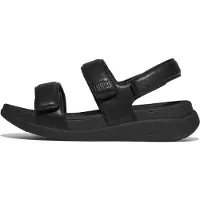 FitFlop Damen F-Mode Go Adjustable Flatform Back-Strap Sandals All Black-Schuhgröße 39