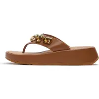 Original Brands FitFlop F-Mode Ultra-Jewel Leather Toe-Post Sandals BRAUN 40
