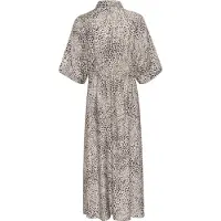 Kaffe Midikleid "Kleid KAdebra", Damen, Gr. 40, N-Gr, beige (abstract leopard), Obermaterial: 80% Viskose CV. 20% Polyamid PA., Kleider Midikleid