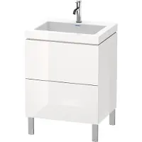 Duravit Waschtischunterbau L-CUBE m WT Vero Air 698x600x480mm 1 HL we smat 1 Hahnloch weiß supermatt