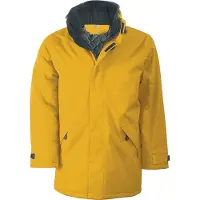 Kariban Herren Parka Kapuzenparka Regenmantel Isolierjacke Winterjacke, Größe:S, Farbe:Gelb