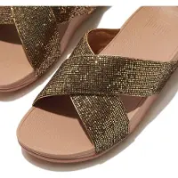 Original Brands FitFlop Lulu Cross Slide - Glitterball Altgold GOLD 38
