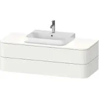 Duravit Waschtischunterbau HAPPY D.2 PLUS 1300x550mm 2 Schubk we s-matt o ES weiß supermatt ohne Einrichtungssystem