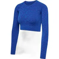 Hummel Mt Leo Cropped Seamless Langarm-t-shirt Blau L Frau Blau L