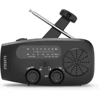 STREETZ S80 Crank Radio, solar panel, black