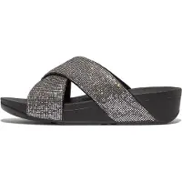 Original Brands FitFlop Lulu Cross Slide - Glitterball SILVER 40